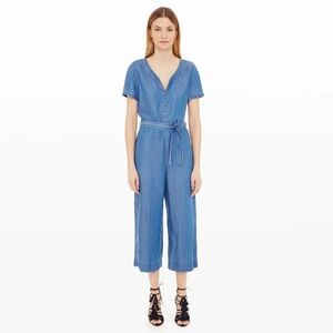 Club Monaco Harbor Wide-Leg Chambray Jumpsuit